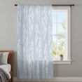 thumbnail image 3 of Light Blue Botanical Sheer Curtains 54 Inches Long, Pastoral Elegant Spring Floral Light Filering Curtains, Breathable Simi Curtain Privacy Drapes for Kitchen Bathroom Small Window Treatment, 3 of 9