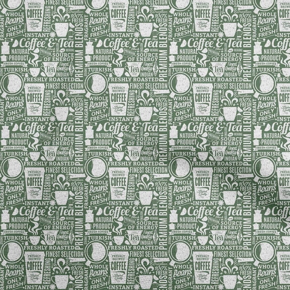 oneOone Viscose Chiffon Olive Green Fabric Nostalgia Coffee Quilting Supplies Print Sewing Fabric By The Yard 42 Inch Wide-2I