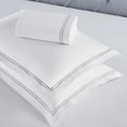 thumbnail image 4 of BNM Two-Line Embroidered Cotton Duvet Cover Set, Full/Queen, White/Silver, 4 of 9
