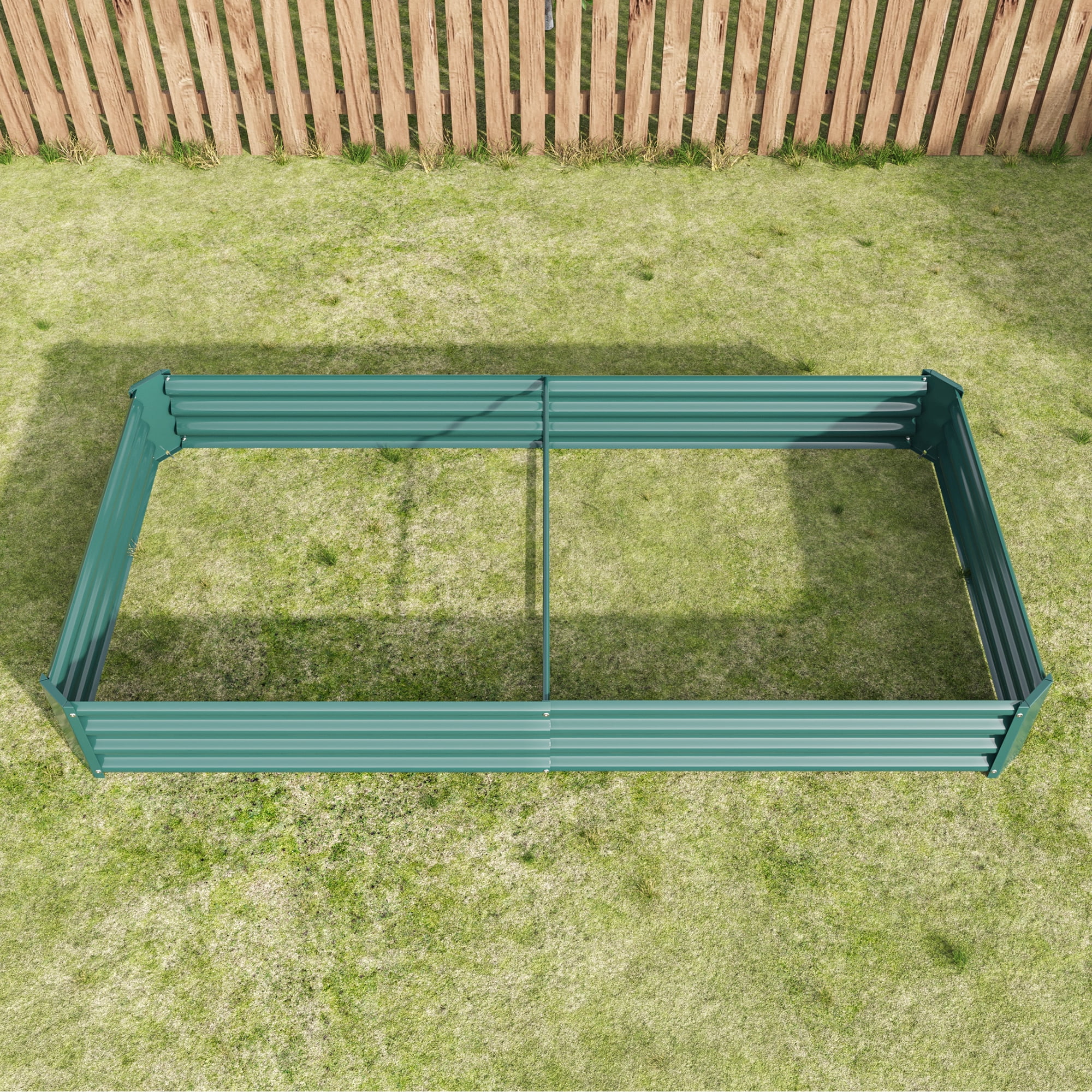 Miniyam 7.6×3.7×0.98ft Metal Raised Garden Bed, Rectangle Raised Planter for Flowers Plants, Vegetables Herb, Green