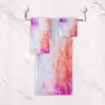 thumbnail image 5 of 3 Piece Bath Towels Set Bath Towel, Hand Towel and Face Towel for Bathroom, Gym, Hotel Pink and Blue Tie-dye Pattern, 5 of 8