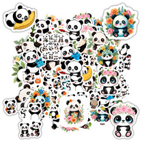 35pcs Cute Stickers Panda Stickers Floral Stickers Adorable Stickers for Laptops Notebooks Suitcases