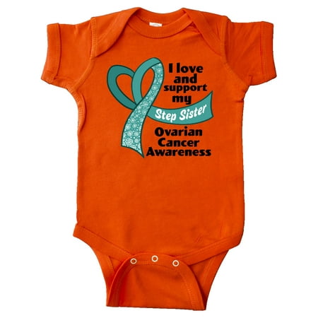 

Inktastic Ovarian Cancer Awareness I Love and Support My Step Sister Gift Baby Boy or Baby Girl Bodysuit