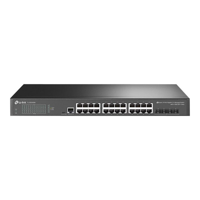 TP-Link JetStream TL-SG3428X - V1 - Commutateur - Géré - 24 x 10/100/1000 + 4 x 10 Gigabit SFP+ - Monté sur Rack
