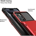 thumbnail image 4 of Case Compatible with iPhone 15 Pro Max with Card Holder 4-Card Dual Layer Heavy Duty Shockproof Wallet Case Hidden Flip Card Slot Protective Hard Back Cover for iPhone 15 Pro Max 6.7'' Red, 4 of 14