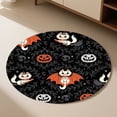 thumbnail image 4 of REK Halloween Round Area Rug Crystal Velvet Cute Pumpkin Pattern Floor Mat For Living Room Bedroom Kids Room Multiple Sizes, 4 of 6
