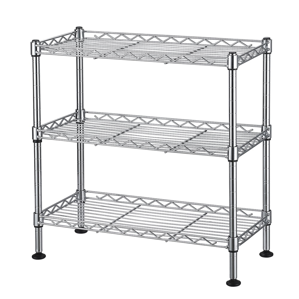 Kepooman 3-Tier Kitchen Rack, Wire Shelving, Kitchen Shelving and Storage for Spice Rack Organizer Workstation, Silver Kepooman 3-Tier Kitchen Rack, Wire Shelving, Kitchen Shelving and Storage for Spice Rack Organizer Workstation, Silver