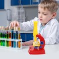 thumbnail image 3 of OUNONA Children Microscope Toys Red Plastic Children Science Microscope Kit for Home Set, 3 of 8