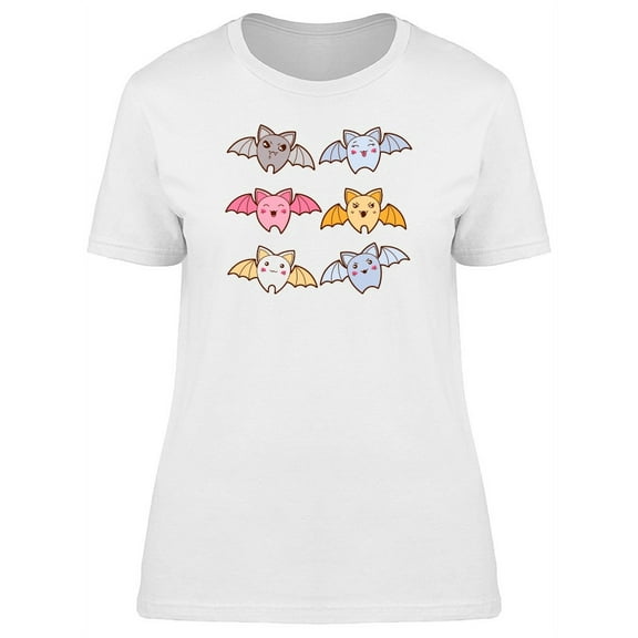 Set Of Kawaii Bats T-Shirt Women -Image by Shutterstock, Female XX-Large