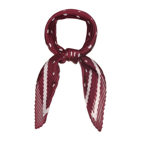 INSPIRE CHIC Women's Rhombus Handkerchief Polka Dots Bandana Hair Wrap Headband Wine Red