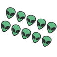 thumbnail image 2 of 10Pcs Embroidered Patch Alien Head Shape Decorative Fabric Sticker Green for Clothes, 2 of 8