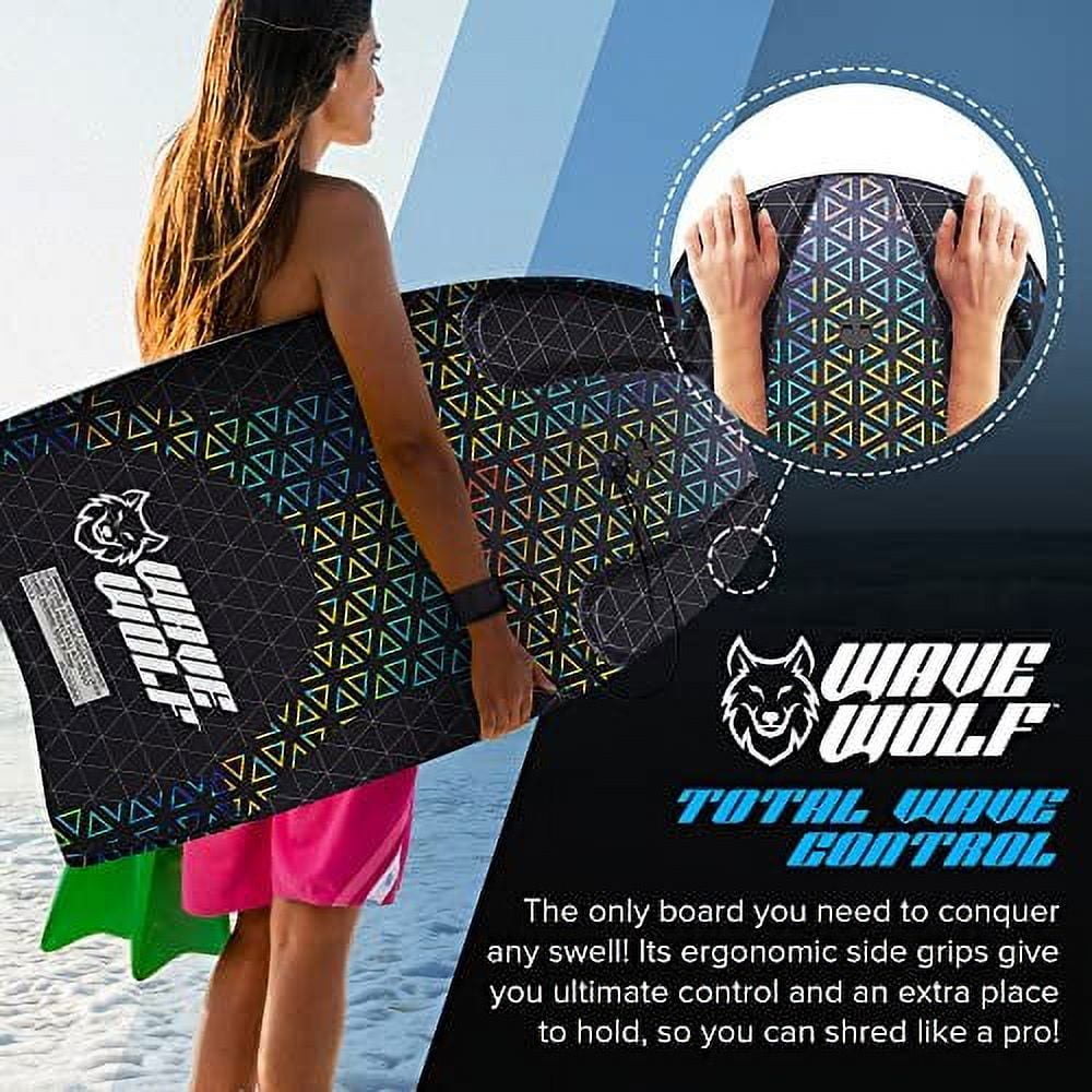 WAVEWOLF Untamed Pro Series Bodyboard with Body Leash, Foam WAVEWOLF Untamed Pro Series Bodyboard with Body Leash, Foam