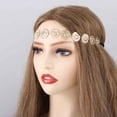 thumbnail image 5 of Elastic Flapper Head Chain Hair Gold Coin Headband Disc Headpieces Circle 1920s Hair Acessories for Women and Girls(Gold & Silver), 5 of 6