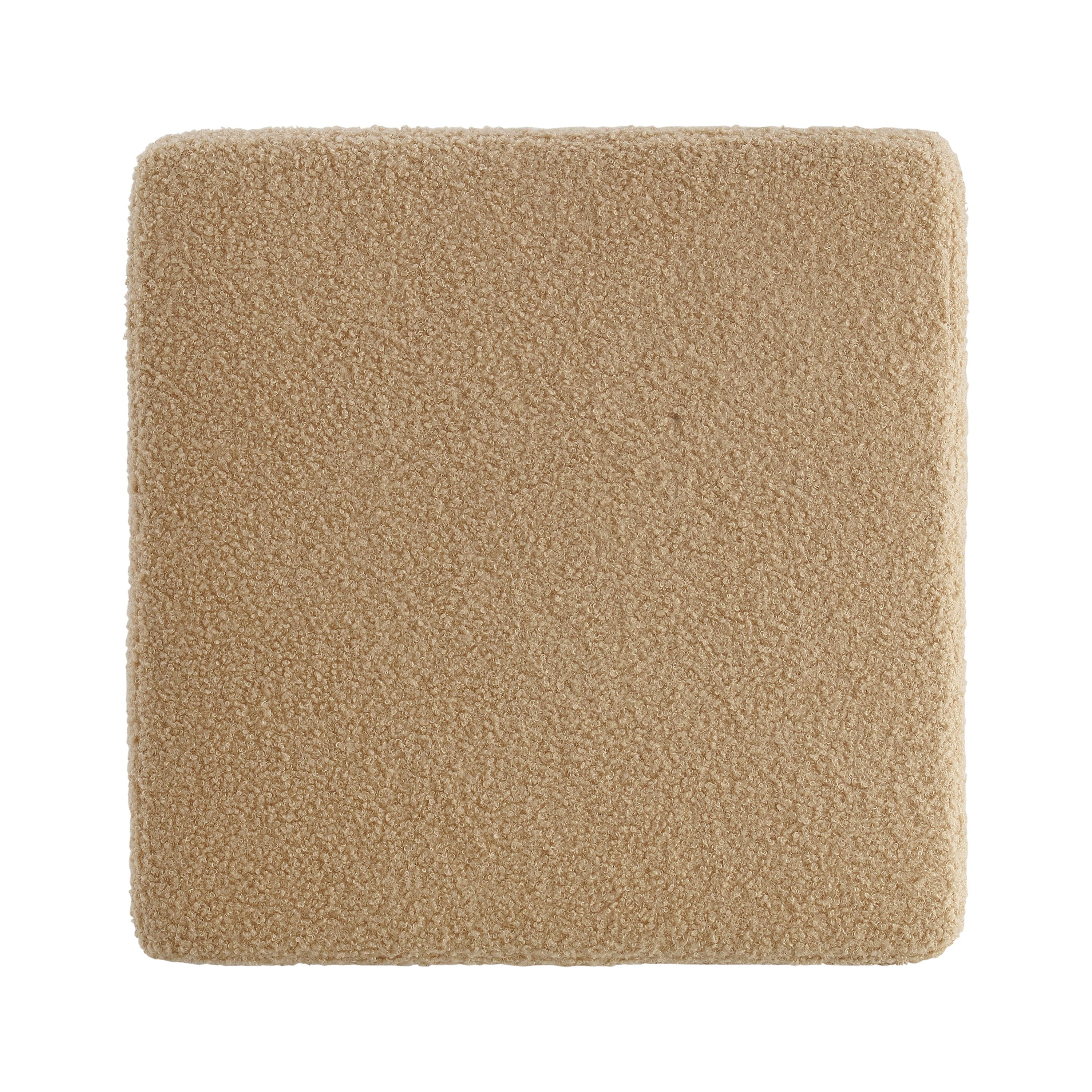 Linon Elta Square Storage Ottoman, Tan Sherpa