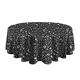 thumbnail image 5 of Black White Gothic Witch Skull Pattern Round Tablecloth 60"x60",Wrinkle Wipeable Table Cloth for Kitchen Dining Room Picnic Patio Party, 5 of 6
