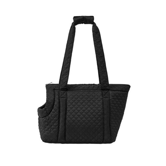 Comfortable Pet Fabric Carriers for Small Dogs Cats, Large Capacity Cat Dog Bag Carrier Tote for Subway, Walking, Hiking, Travel (Black)