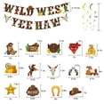 thumbnail image 3 of Cowboy Party Decorations, Cowboy Theme Party Decorations Include Western Cowboy Happy Birthday Banners and Hanging Swirls, Yee Haw Ceiling Streamers for Boys Birthday Western Baby Shower Party Decor, 3 of 5