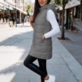 thumbnail image 6 of Cmfcve Womens Plus Size Full Zip Puffer Vest Long Hooded Sleeveless Padded Jacket Fall Winter Casual Quilted Warm Outerwear, 6 of 9