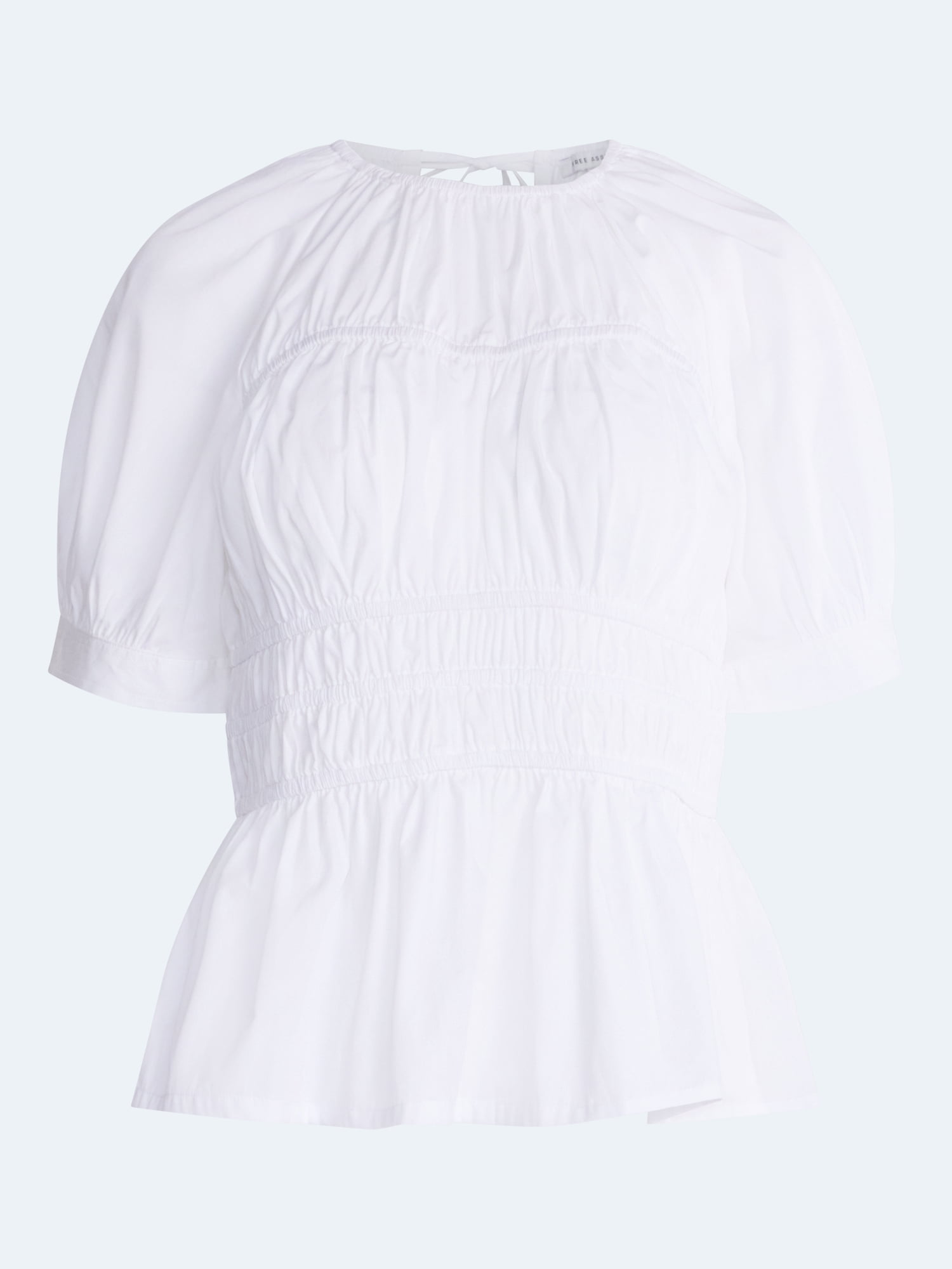 Free Assembly Women's Smocked Cotton Top with Peplum Hem, Sizes XS-XXL