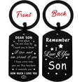 thumbnail image 2 of Remember I Love You Son Birthday Gifts, Best Proud of Son Keychain for Our Teen Boy, Fathers Day from Mom, 2 of 6