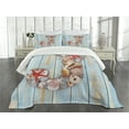 thumbnail image 3 of Ambesonne Letter J Quilted Bedspread Set 2 Pcs, Tropic Rustic Summer J, Twin Size, Dark Coral Pale Blue, 3 of 5