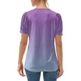 thumbnail image 3 of NAMTYQX Casual Tops for Women Lightweight Soft Short Sleeve Casual Relaxed Fit Plus Size Trendy V Neck Solid Color Light Purple Size XL, 3 of 5