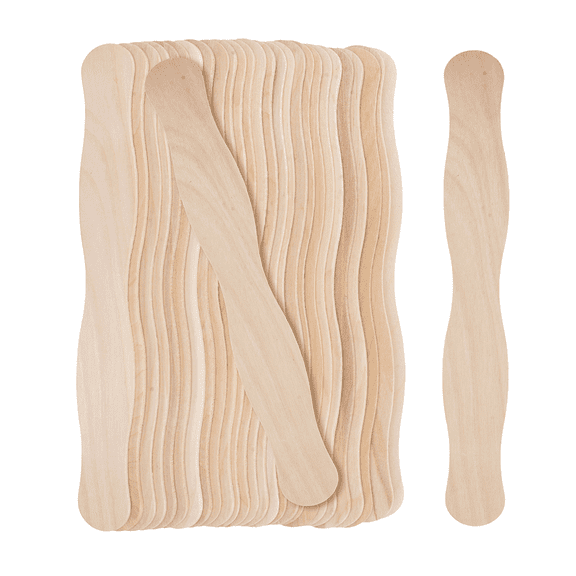 Fan Handle, Craft Stick, Wooden Paddle Kit for Wedding, Program, Auction Bidding, Paint, Popsicle; Jumbo Pack by Mandala Crafts