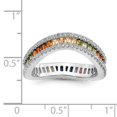 thumbnail image 3 of Prizma Sterling Silver Rhodium-plated White and Colorful Channel-Set CZ Ring, 3 of 4