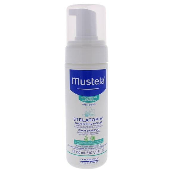 Mustela Stelatopia Foam Shampoo (gently Cleans and Soothes Sensations of itchy skin), 5.07 ounces