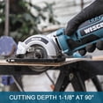 thumbnail image 5 of WESCO 3-3/8 Inch Cordless Mini Circular Saw, 20V Circular Saw, Maximum Cutting Depth 1-1/8 inch, with 2.0Ah Battery and Quick Charger Parallel Guide and Hex Wrench, 1 x 24T TCT Saw Blade for Wood, 5 of 7