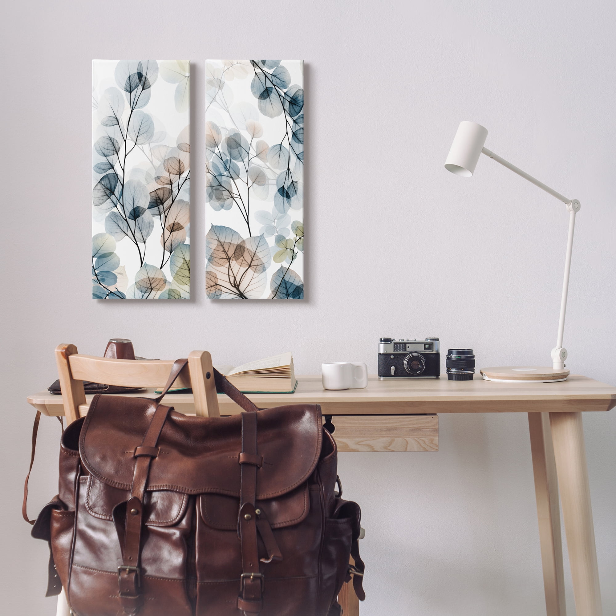 Stupell Industries Elegant Abstract Botanical Plant Leaves Pattern Collage , 10 x 24, Design by Albert Koetsier