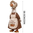 thumbnail image 5 of SHENGXINY Porch Goose Outfit, Vintage Thanksgiving Pumpkin Dress with Apron Goose Clothes for Yard Patio Fall Front Door Decor Brown 23 in, 5 of 8