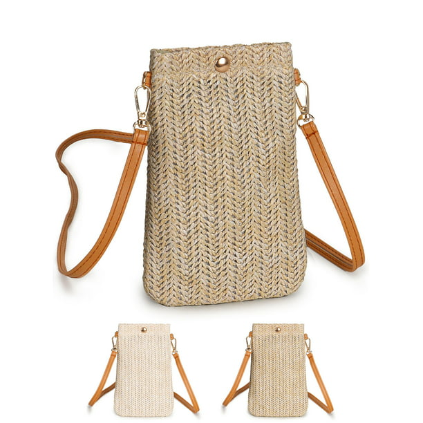 Gustave Women Small Straw Woven Bag Crossbody Cell Phone Purse Summer ...