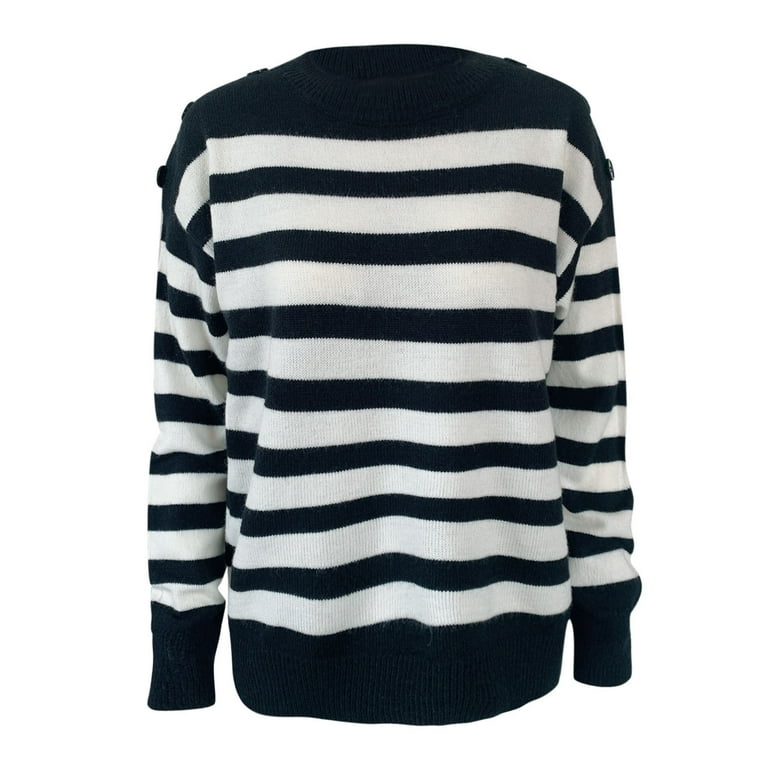 O-Neck Contrast Striped Sweater O-Neck Contrast Striped Sweater