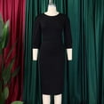 thumbnail image 4 of Womens Midi Pencil Dresses Sheath Dress Cocktail Slim Dress Work Bodycon Dress, 4 of 8