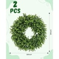 thumbnail image 2 of 2Pcs Wreaths 26" Boxwood Wreath for Front Door, Faux Round Boxwood Wreath, All Season Outdoor & Indoor Window, Porch Wall Decor. Day Farmhouse Wedding Home Greenery Decoration., 2 of 7