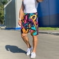 thumbnail image 6 of Honeii Vibrant Graffiti Urban Art Print Men's Pajama Sleepwear Shorts - a comfy pajama bottom and lounge short for Relaxed Home Wear-4X-Large, 6 of 6