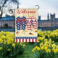 thumbnail image 5 of Welcome Patriotic Stars and Stripes Floral Flip Flops Decoration Summer Beach Seaside Independence Day Garden Flag Holiday Outdoor Yard Flag 12" x 18", 5 of 6