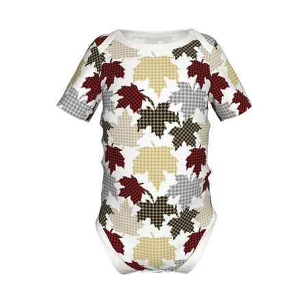 

Adobk colorful Maple Print Baby Climbing Clothes Jumpsuit Rompers Classic Rompers Child Short sleeve Bodysuits-12 Months