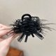 thumbnail image 1 of Elegante horquilla de alta gama con forma de tiburón y pinza para el pelo de plumas negras grandes para mujer, 1 of 6