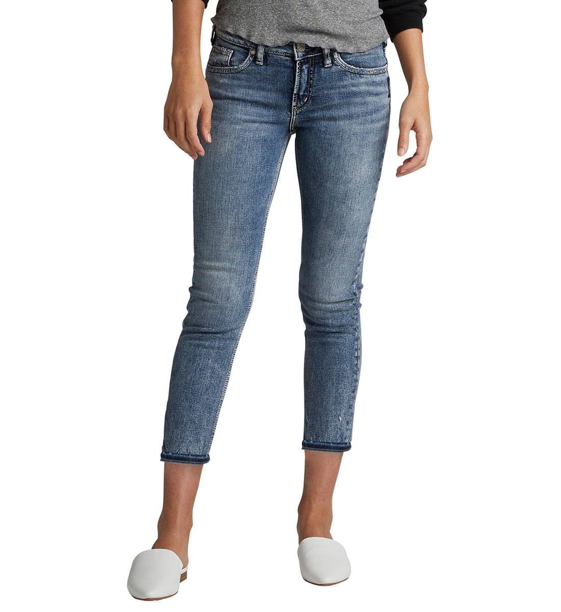 Silver Jeans - Silver Jeans Women's Elyse Mid-Rise Slim Crop Jeans ...