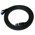thumbnail image 2 of QualGear RJ45 Cat 7 Ethernet Patch Cable, 10Gpbs High-Speed Cable, 600MHz, Triple-Shielded, Flat, 10 Feet, Black, 2 of 3