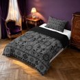 thumbnail image 2 of Homewish Boho Sun Moon Twin Comforter Sets, Victorian Damask Aztec Bedding Set, Gray Black, Black Reversible 2pcs, 1 Comforter and 1 Pillowcase, 2 of 6
