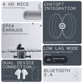 thumbnail image 6 of CMF Buds 2a Wireless Earbuds Active Noise Cancelling 42dB Hybrid ANC Bluetooth Headphones, 12.4mm Dynamic Driver for Big Bass, 4 Mic Clear Call, Sport Ear Buds for iPhone, Android, Light Grey, 6 of 13
