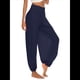 thumbnail image 3 of Pantalones Harén con Abertura Alta para Mujer, Pantalones Harén Hippies. Azul Oscuro XXXL, 3 of 7
