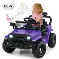 thumbnail image 1 of Gymax Kids Ride on Car Truck 12V Battery Powered Electric Vehicle w/ Foldable Mirrors Purple, 1 of 10