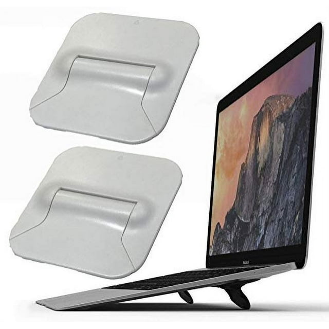 Soporte elevador p/teclado, ergonómico, inclinablesoporte elevador p/comp., invisible tel. y mini alm. laptop, soporte plegable tabletas y montaje notebookenfriador MacBook Dell HP (2, blanco)