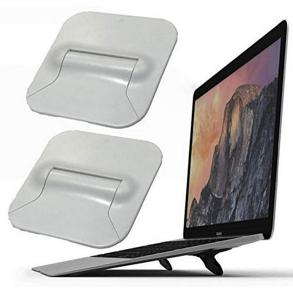 Soporte elevador p/teclado, ergonómico, inclinablesoporte elevador p/comp., invisible tel. y mini alm. laptop, soporte plegable tabletas y montaje notebookenfriador MacBook Dell HP (2, blanco)