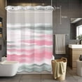 thumbnail image 2 of No Hook Shower Curtain with Snap in Liner, Pink Grey Mottled Texture Seamless Waterproof Fabric Bathroom Curtain Mesh Top Window, Gradient Abstract Art Shower Curtains 48x72in, 2 of 9