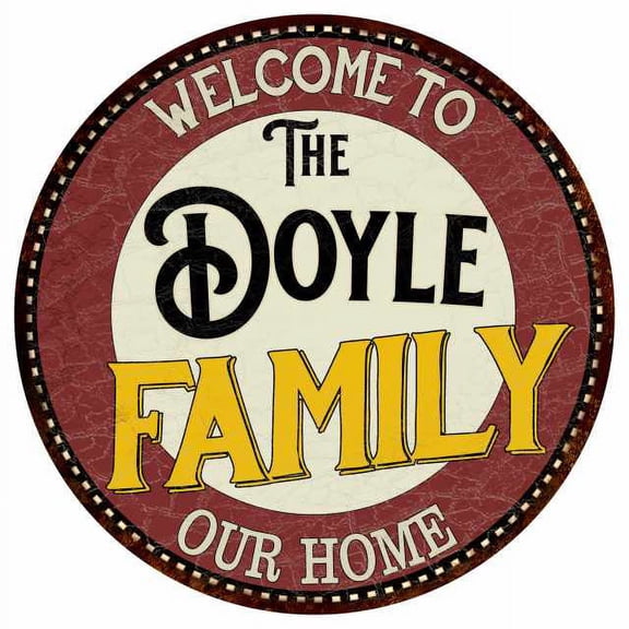 The Doyle Family 14" Round Metal Sign Kitchen Game Room Decor 100140038392
